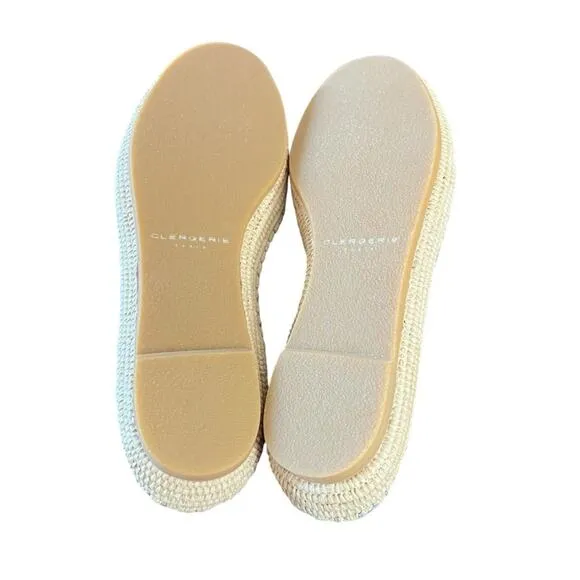 Clergerie Irmis Gold Leather Espadrille Flats Slip On NEW Size 8.5
