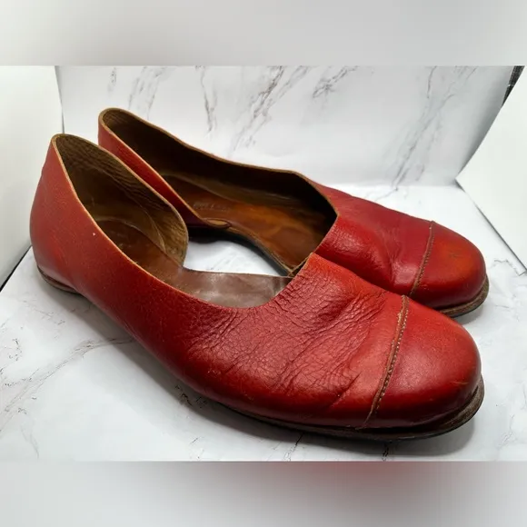 Cliff Dweller Norma Red Leather Flats Size EU 40or US 10