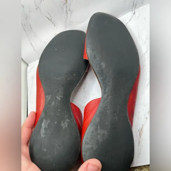 Cliff Dweller Norma Red Leather Flats Size EU 40or US 10