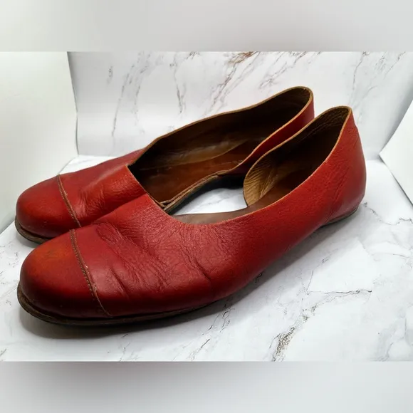 Cliff Dweller Norma Red Leather Flats Size EU 40or US 10