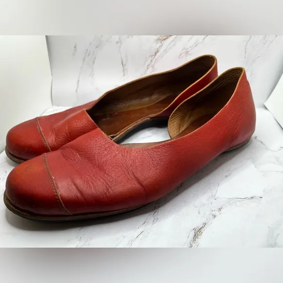 Cliff Dweller Norma Red Leather Flats Size EU 40or US 10