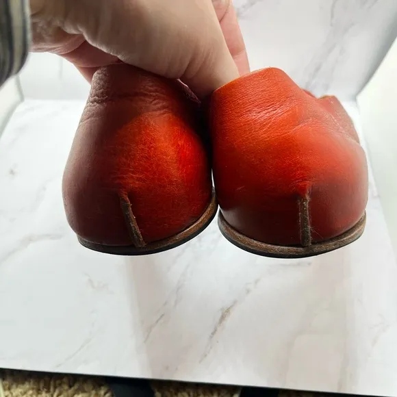 Cliff Dweller Norma Red Leather Flats Size EU 40or US 10