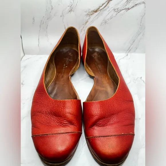 Cliff Dweller Norma Red Leather Flats Size EU 40or US 10