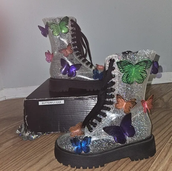 Club Exx Buttefly Combat Boots