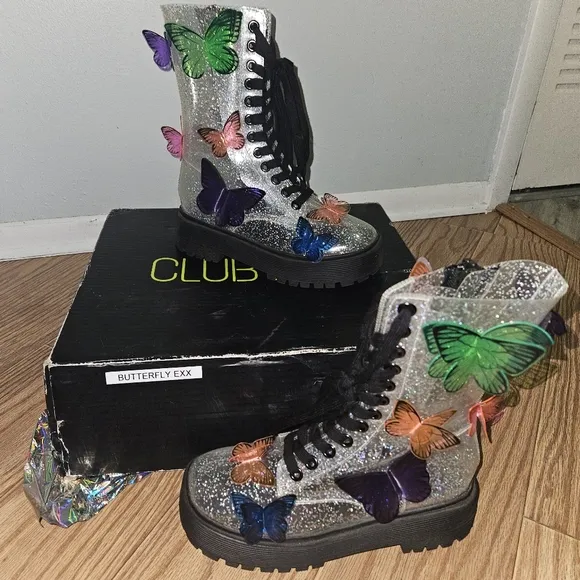 Club Exx Buttefly Combat Boots
