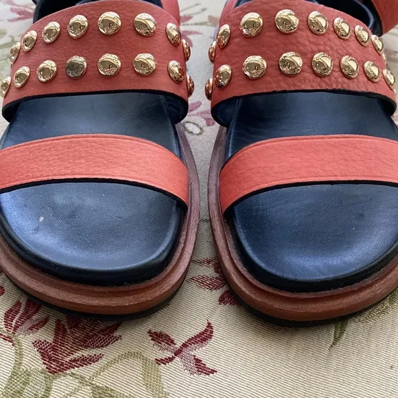 Coach Ankle Strap Leather Sandals