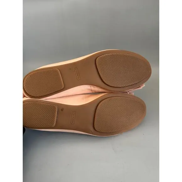 Coach Ballet Flats Lexi Smooth Soft Nappa Leather Nude Pink Size 9.5 Feminine