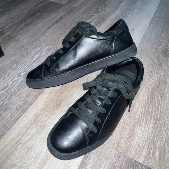 Coach  Black Leather Sneakers c126 Low Top Size 11D