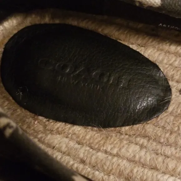COACH Black Size 8.5 Rhodelle Calico Canvas Shoes