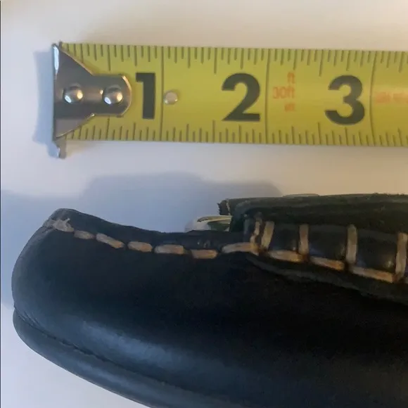 COACH CARLY BLACK LEATHER LOAFERS DRIVING FLATS
