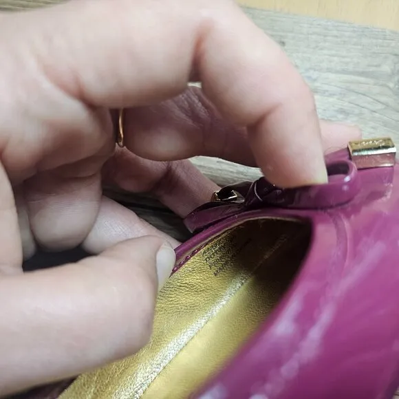 Coach Dotty Leather Ballet Flats, in Glosssy Magenta/Pink 6 B