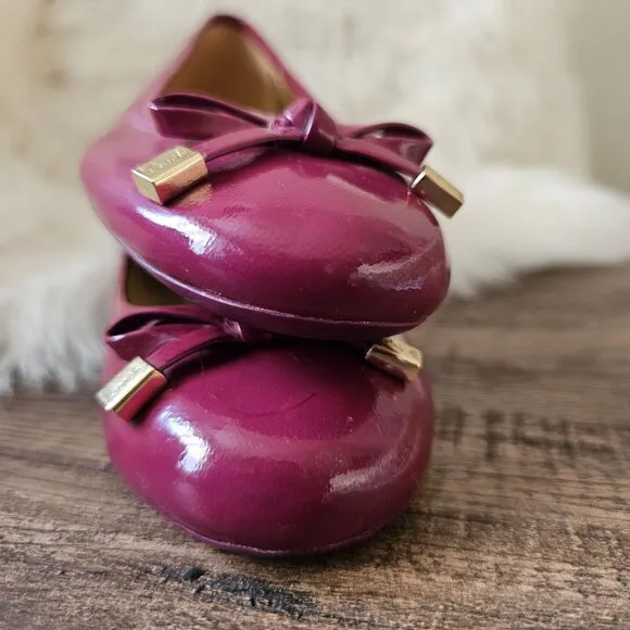 Coach Dotty Leather Ballet Flats, in Glosssy Magenta/Pink 6 B