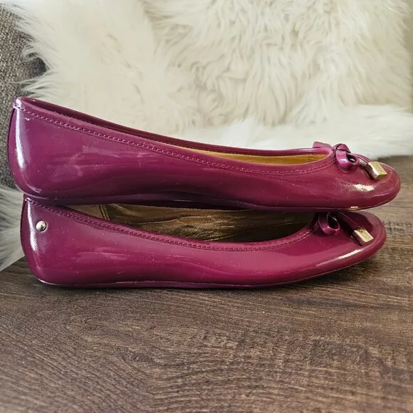 Coach Dotty Leather Ballet Flats, in Glosssy Magenta/Pink 6 B