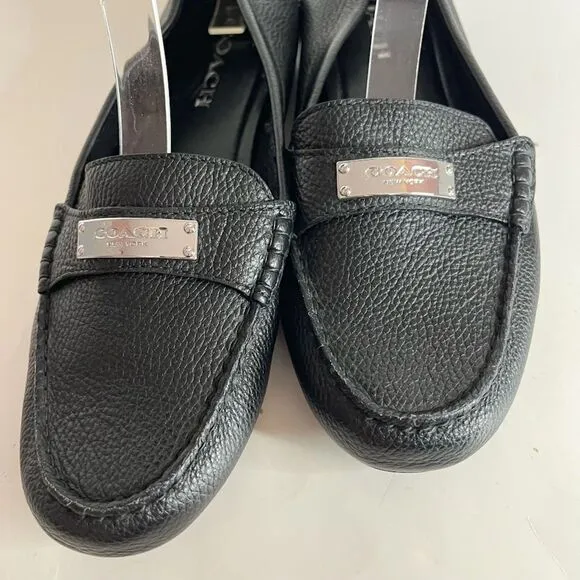 Coach Fredrica Leather Pebble Grain Slip On Driving Slip Comfy Loafers