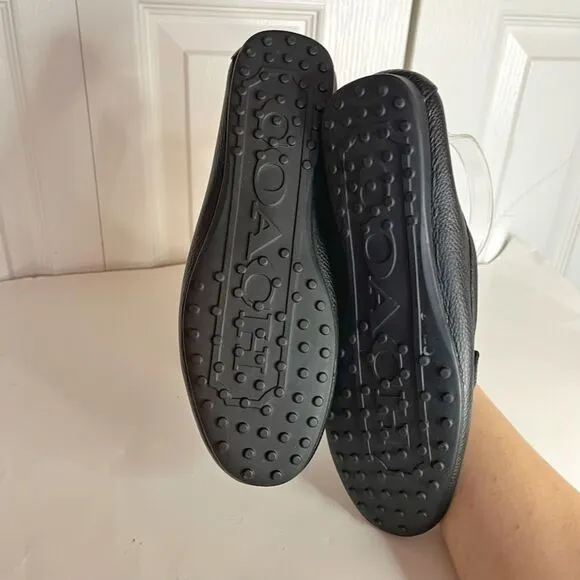 Coach Fredrica Leather Pebble Grain Slip On Driving Slip Comfy Loafers