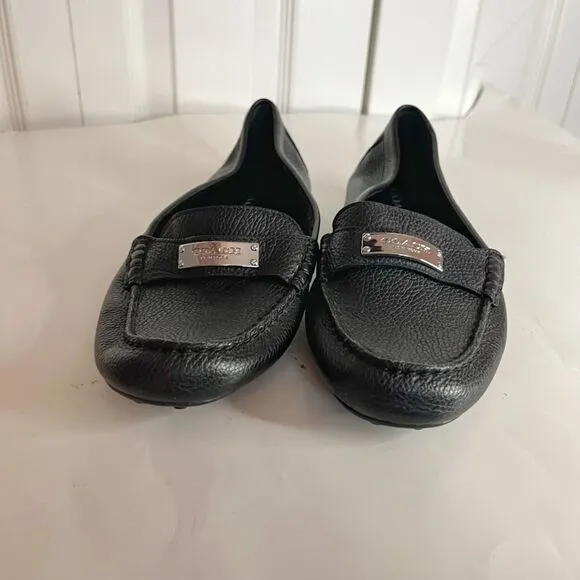 Coach Fredrica Leather Pebble Grain Slip On Driving Slip Comfy Loafers
