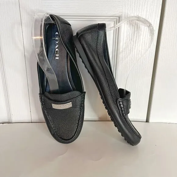 Coach Fredrica Leather Pebble Grain Slip On Driving Slip Comfy Loafers