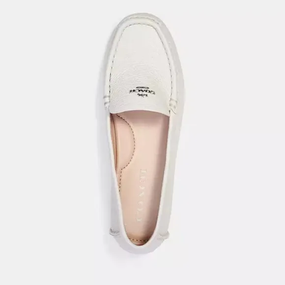 COACH Mary lock up Women's White Slip-On driving Loafers
