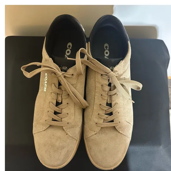 Coach Men's Low Top Tan Suede Sneakers Sz 13