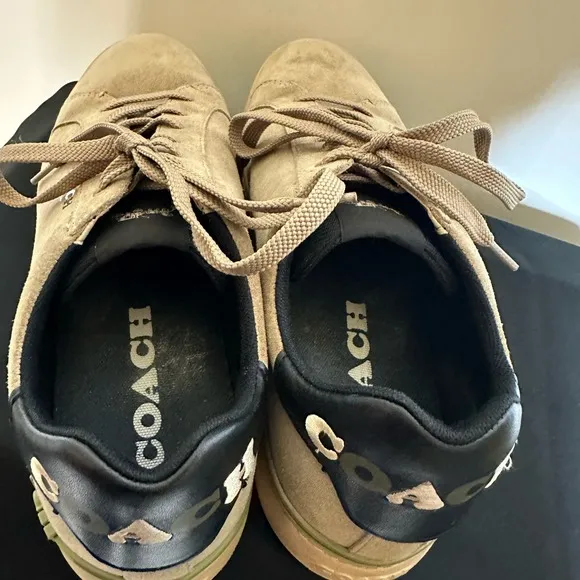 Coach Men's Low Top Tan Suede Sneakers Sz 13