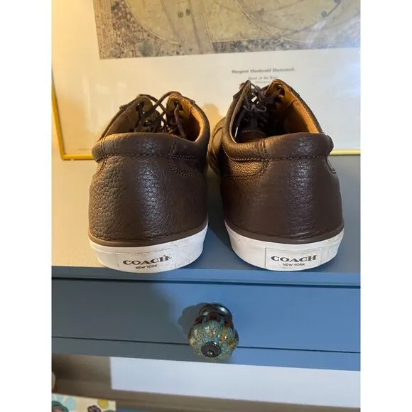 Coach Men's Porter Low Top Signature Khaki Mahogony Sneakers 11