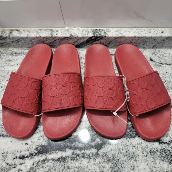 COACH Men's Signature Pool Slide Sandals