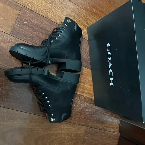 Coach women combat boots new