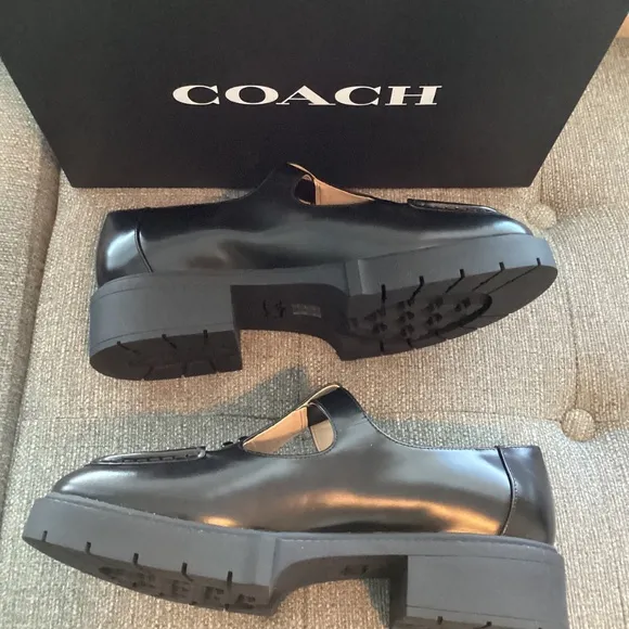 COACH Women's Liv Leather Mary Jane Flats, size 10