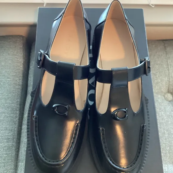 COACH Women's Liv Leather Mary Jane Flats, size 10
