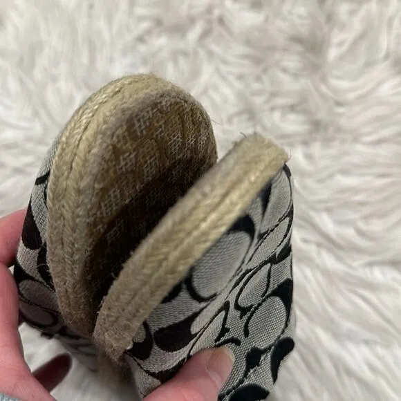 Coach Mellow Signature Monogram Canvas Espadrille Slip On Shoes Sz 7