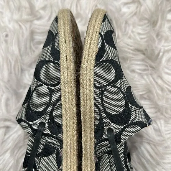 Coach Mellow Signature Monogram Canvas Espadrille Slip On Shoes Sz 7