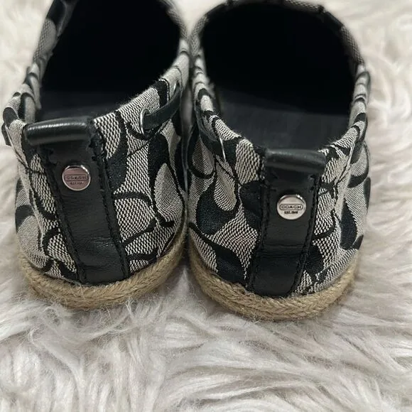 Coach Mellow Signature Monogram Canvas Espadrille Slip On Shoes Sz 7