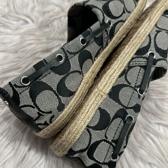 Coach Mellow Signature Monogram Canvas Espadrille Slip On Shoes Sz 7