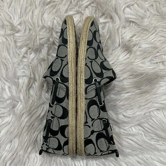 Coach Mellow Signature Monogram Canvas Espadrille Slip On Shoes Sz 7