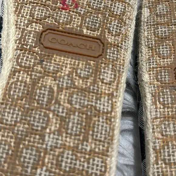 Coach Mellow Signature Monogram Canvas Espadrille Slip On Shoes Sz 7