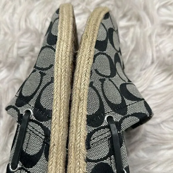 Coach Mellow Signature Monogram Canvas Espadrille Slip On Shoes Sz 7