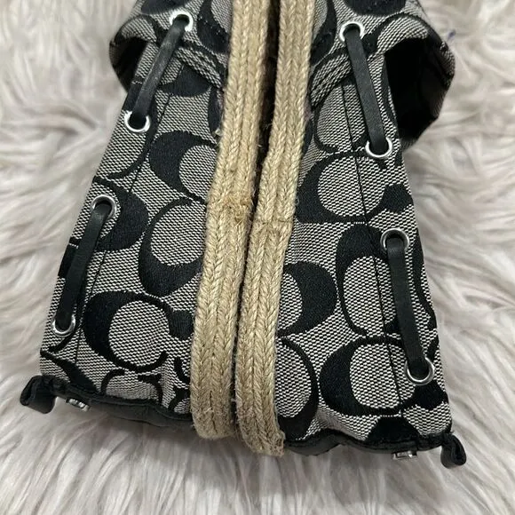 Coach Mellow Signature Monogram Canvas Espadrille Slip On Shoes Sz 7