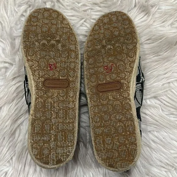 Coach Mellow Signature Monogram Canvas Espadrille Slip On Shoes Sz 7