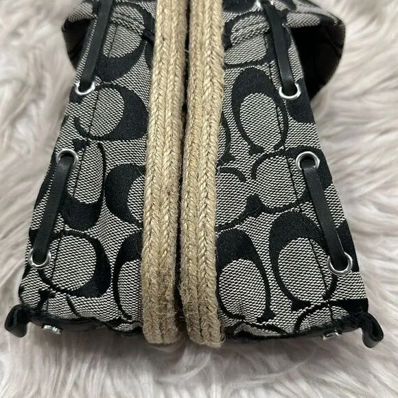 Coach Mellow Signature Monogram Canvas Espadrille Slip On Shoes Sz 7