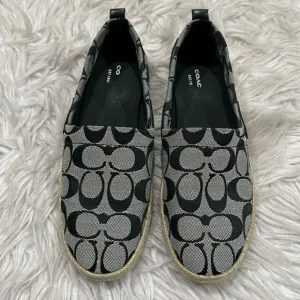Coach Mellow Signature Monogram Canvas Espadrille Slip On Shoes Sz 7