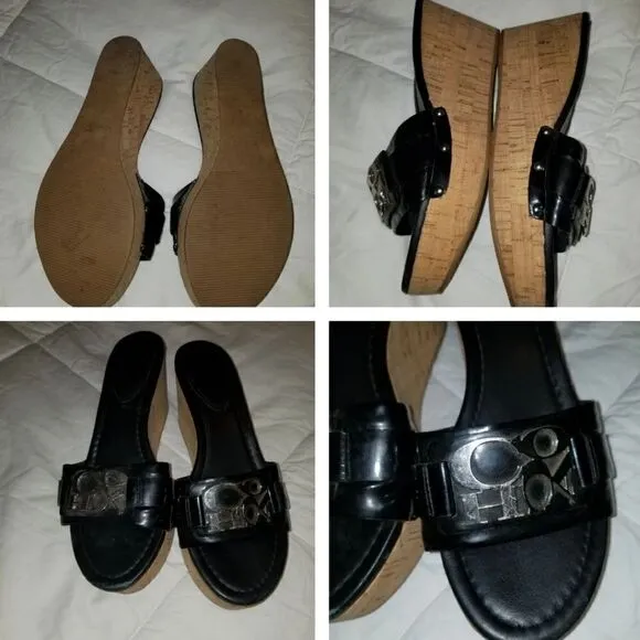 COACH WOMEN'S SANDALS BLACK Pre-owned