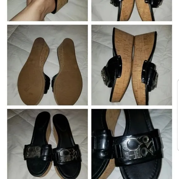 COACH WOMEN'S SANDALS BLACK Pre-owned