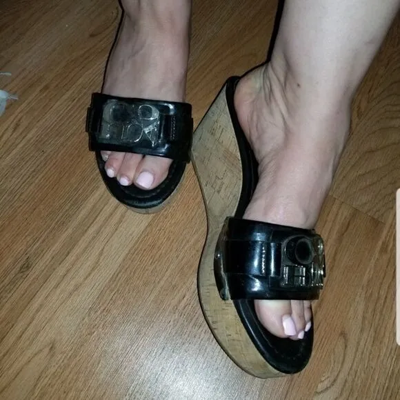 COACH WOMEN'S SANDALS BLACK Pre-owned