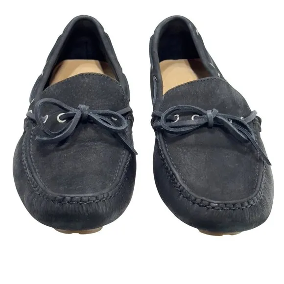 COLE HAAN Black Suede Women's Driving Loafers Nike Air Comfort Sole Size 8B