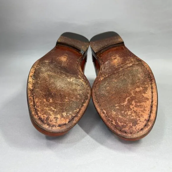 Cole Haan Bragano Penny Loafers Mens Size 10 Brown Woven Italian Leather Slip On