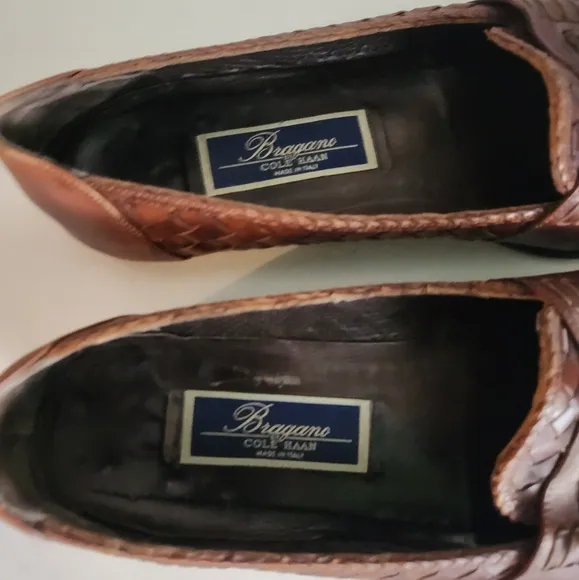 Cole Haan Bragano Vintage Brown Woven Tassel Flats Loafers Size 9M