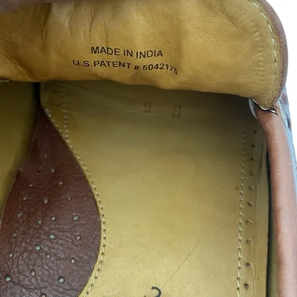 Cole Haan Brown Leather Woven Slip-in Loafers