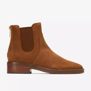 Cole Haan Brown Suede Leather Waterproof Chelsea Ankle Reid Boots 8