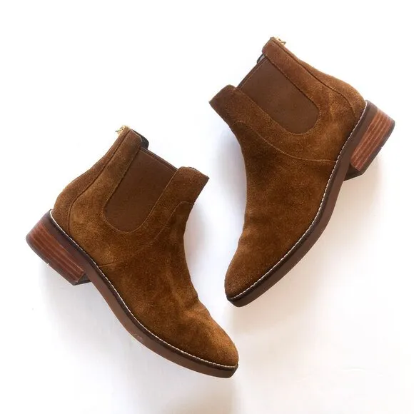 Cole Haan Brown Suede Leather Waterproof Chelsea Ankle Reid Boots 8