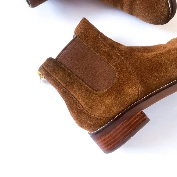 Cole Haan Brown Suede Leather Waterproof Chelsea Ankle Reid Boots 8